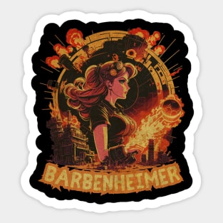 Retro Anime Barbie  Barbenheimer Sticker